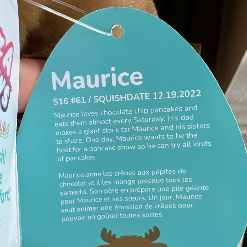 NWT 16” Maurice Moose Fuzz-A-Mallow Squishmallow fuzzy plush corduroy antlers - Picture 5 of 8